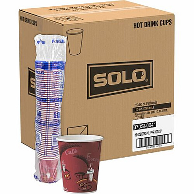 SOLO 10 oz Bistro Design Disposable Paper Cups (370SI0041)
