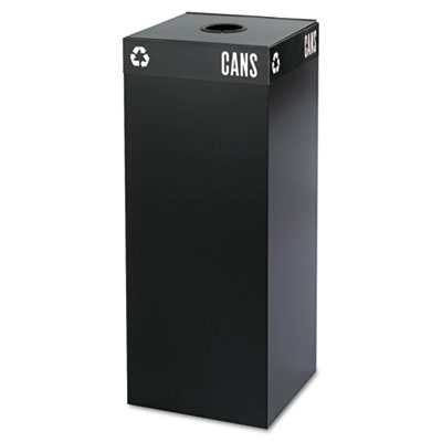 Safco Public Square Can-Recycling Container, Square, Steel, 37 gal, Black (2983BL)