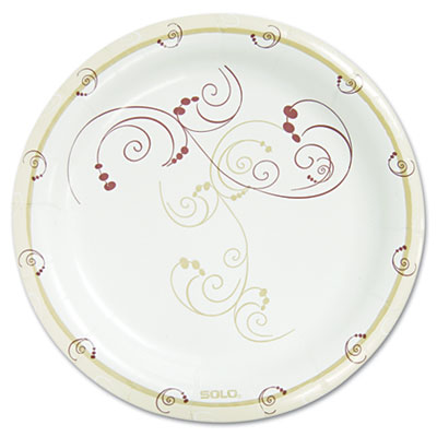 Dart Symphony Paper Dinnerware, Mediumweight Plate, 8.5" dia, Tan, 125/Pack (MP9RJ8001PK)