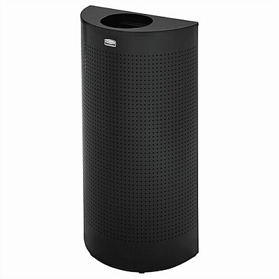 Rubbermaid Commercial Half Round Metallic Waste Receptacle (SH12EPLTBK)