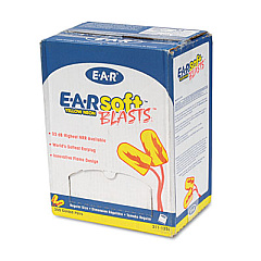 3M E-A-Rsoft Blasts Earplugs, Corded, Foam, Yellow Neon, 200 Pairs/Box (3111252)
