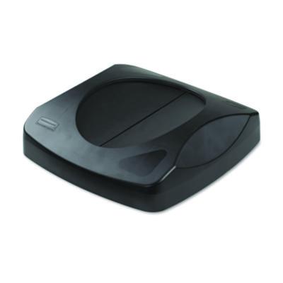 Rubbermaid Commercial Swing Top Lid for Untouchable Recycling Center, 16" Square, Black (268988BK)