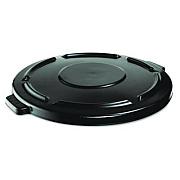 Rubbermaid Commercial BRUTE Self-Draining Flat Top Lids, 24.5" dia x 1.5h, Black (264560BLA)