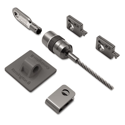 Kensington Desktop and Peripherals Locking Kit, 8ft Steel Cable, Two Keys (64615)