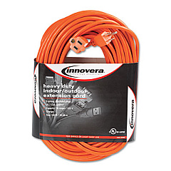Innovera Indoor/Outdoor Extension Cord, 100ft, Orange (IVR72200)