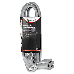 Innovera Indoor Heavy-Duty Extension Cord, 9 ft, 13 A, Gray (72209)