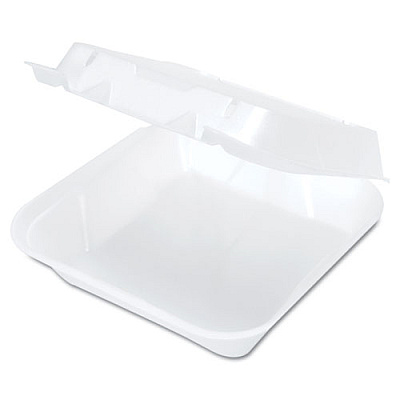 Genpak Snap-It Vented Foam Hinged Container, White, 8-1/4 X 8 X 3, 100/bag, 2 Bags/ct (SN240V)
