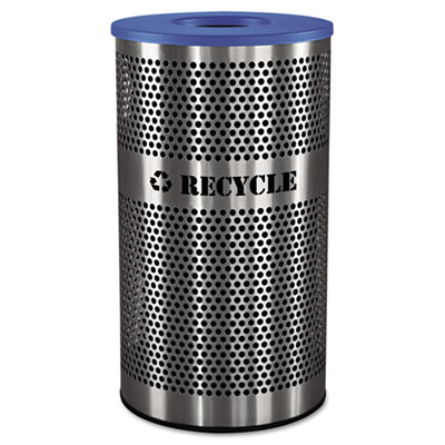 Ex-Cell Stainless Steel Recycle Receptacle, 33 gal, Stainless Steel (VCR33PERFS)