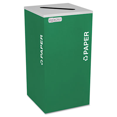 Ex-Cell Kaleidoscope Collection Paper-Recycling Receptacle, 24 gal, Emerald Green (RCKDSQPEGX)