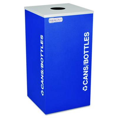 Ex-Cell Kaleidoscope Collection Bottle/Can Recycling Receptacle, 24 gal, Steel, Royal Blue (RCKDSQCRYX)