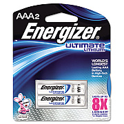 Energizer Ultimate Lithium AAA Batteries, 1.5 V, 2/Pack (L92BP2)