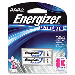 Energizer Ultimate Lithium AAA Batteries, 1.5 V, 2/Pack (L92BP2)