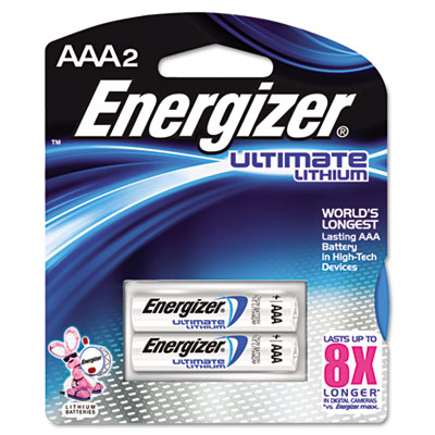 Energizer Ultimate Lithium AAA Batteries, 1.5 V, 2/Pack (L92BP2)