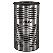 Ex-Cell Stainless Steel Trash Receptacle, 33 gal, Stainless Steel (VCT33PERFS)
