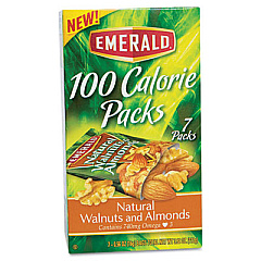 Emerald 100 Calorie Pack Walnuts and Almonds, 0.56 oz Packs, 7/Box (54325)
