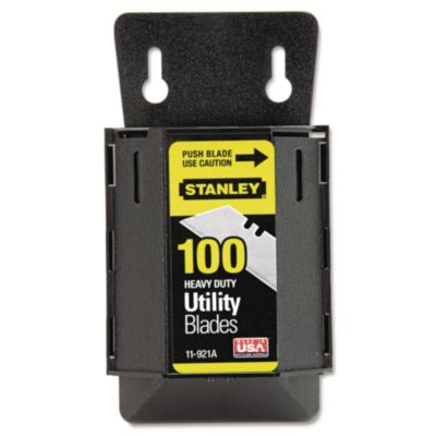 Stanley Wall Mount Utility Knife Blade Dispenser with Blades, 100/Pack (11921A)