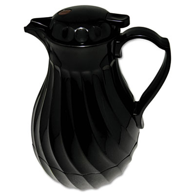 Hormel Poly Lined Carafe, Swirl Design, 40oz Capacity, Black (4022B)