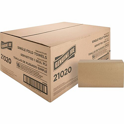 Genuine Joe Paper Towel Single fold 250 sheets Natural (21020)