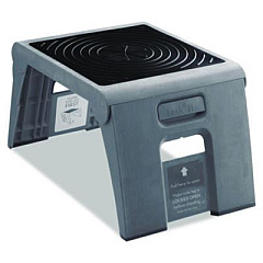 Cramer Folding Step Stool, 1-Step, 300 lb Capacity, 14 x 11.25 x 9.75, Slate (50051PK82)