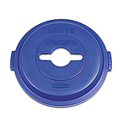 Rubbermaid Commercial Single Stream Recycling Top for BRUTE 32 gal Containers, Blue (1788380)