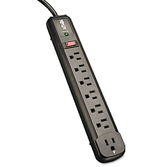 Tripp Lite Protect It! Surge Protector, 7 Outlets, 4 ft Cord, 1080 Joules, Black (TLP74RB)