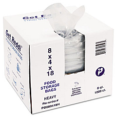 Inteplast Group Food Bags, 2-Gallon, 8" x 4" x 18", Clear, 1,000/Carton (PB080418H)