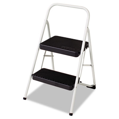 COSCO 2-STEP FOLDING STEEL STEP STOOL, 200 LB CAPACITY, 17.38W X 18D X 28.13H, COOL GRAY (11135CLGG1)
