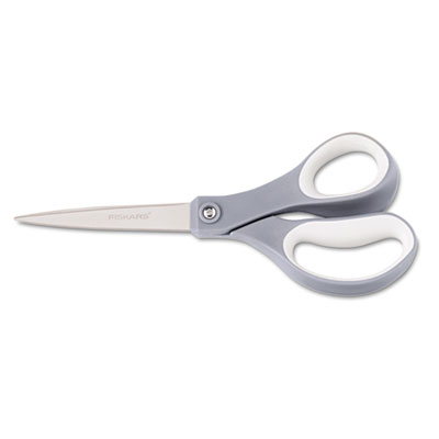 Fiskars Everyday Titanium Softgrip Scissors, 8" Long, 3.1" Cut Length, Gray, Straight Handle (1540901047)