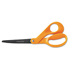 Fiskars OUR FINEST SCISSORS, 8" LONG, 3.1" CUT LENGTH, ORANGE OFFSET HANDLE (99977097J)