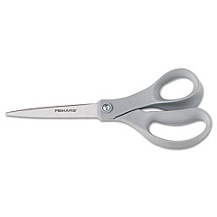 Fiskars CONTOURED PERFORMANCE SCISSORS, 8" LONG, 3.5" CUT LENGTH, GRAY STRAIGHT HANDLE (01004249J)