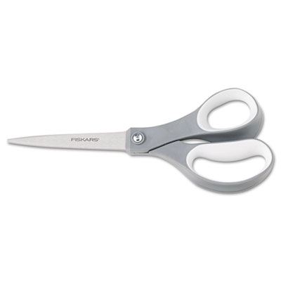 Fiskars CONTOURED PERFORMANCE SCISSORS, 8" LONG, 3.13" CUT LENGTH, GRAY STRAIGHT HANDLE (01004761J)