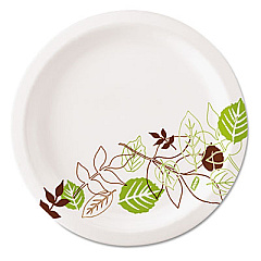 Dixie Pathways Soak-Proof Shield Mediumweight Paper Plates, 6.88" dia, Green/Burgundy, 125/Pack, 8 Packs/Carton (UX7PATH)