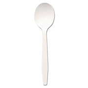 Dixie Plastic Cutlery, Mediumweight Soup Spoon, White, 1,000/Carton (PSM21)