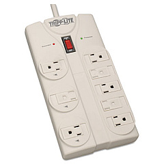 Tripp Lite Protect It! Surge Protector, 8 Outlets, 8 ft Cord, 1440 Joules, Light Gray (TLP808)