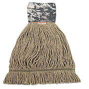 Boardwalk Patriot Looped End Wide Band Mop Head, Large, Green/brown, 12/carton (BWK8200L)