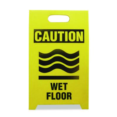 See All Economy Floor Sign, 12 x 14 x 20, Yellow/Black, 2/Pack (TPCWET)