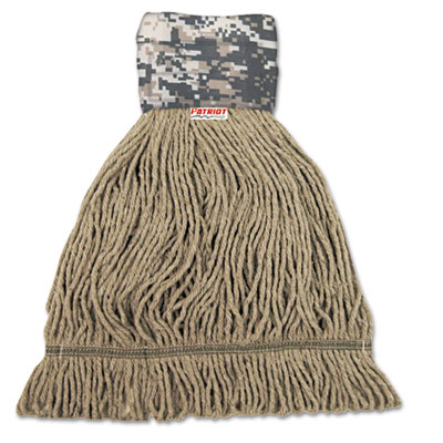 Boardwalk Patriot Looped End Wide Band Mop Head, Medium, Green/Brown, 12/Carton (BWK8200M)