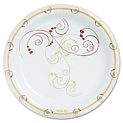 Dart Symphony Paper Dinnerware, Heavyweight Plate, 9" dia, Tan, 125/Pack (HP9SJ8001PK)