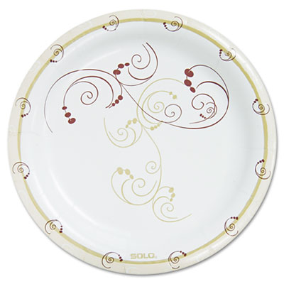 Dart Symphony Paper Dinnerware, Heavyweight Plate, 9" dia, Tan, 125/Pack (HP9SJ8001PK)