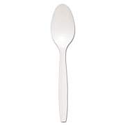 Dart Regal Mediumweight Cutlery, Full-Size, Teaspoon, White, 1000/Carton (S6SW)