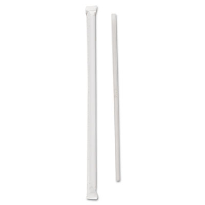 Dart Wrapped Jumbo Straws, Polypropylene, 7 3/4", Translucent, 500/pack, 24 Pk/ctn (822TX)