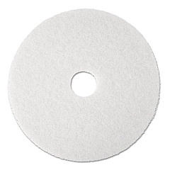 3M Low-Speed Super Polishing Floor Pads 4100, 17" Diameter, White, 5/Carton (08481)