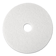 3M Low-Speed Super Polishing Floor Pads 4100, 13" Diameter, White, 5/Carton (08477)