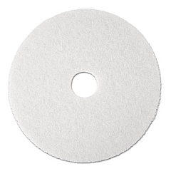 3M Low-Speed Super Polishing Floor Pads 4100, 13" Diameter, White, 5/Carton (08477)