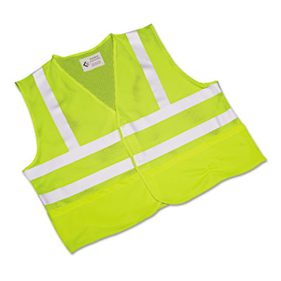 AbilityOne 8415015984870, SKILCRAFT, Safety Vest--Class 2 ANSI 107 2010 Compliant, Lime/Silver, X-Large
