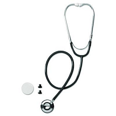 Medline Dual-Head Stethoscope, 22" Long, Black Tube (MDS926201)