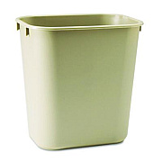 Rubbermaid Commercial Deskside Plastic Wastebasket, 3.5 gal, Plastic, Beige (295500BG)