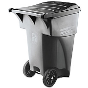 Rubbermaid Commercial Brute Roll-Out Heavy-Duty Container, 95 gal, Polyethylene, Gray (9W22GY)
