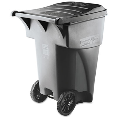 Rubbermaid Commercial Brute Roll-Out Heavy-Duty Container, 95 gal, Polyethylene, Gray (9W22GY)