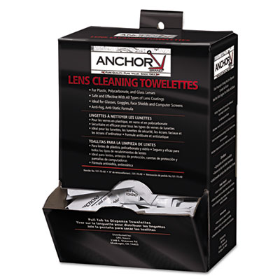 Anchor Brand 7930-01-680-9882, Lens Cleaning Towelettes, 5 x 8, White, 100/Box (ANR70AB)